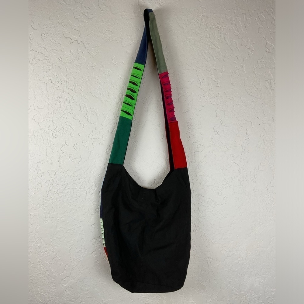 Tribe Azure Cotton Hobo Shoulder Crossbody Bag Razor Cut - Picture 5 of 8